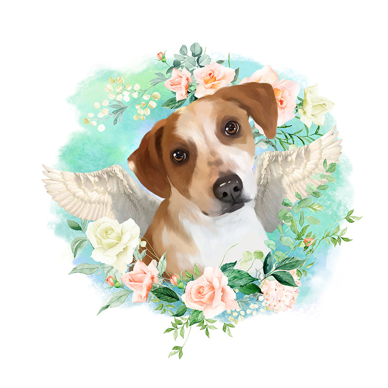 Pets With Wings And Halo Custom Pet Portrait