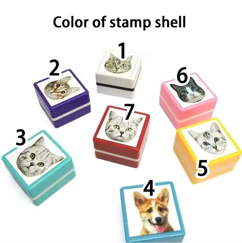 Custom Pet Head Portrait Stamp, Custom Cat & Dog Stamp From Photo