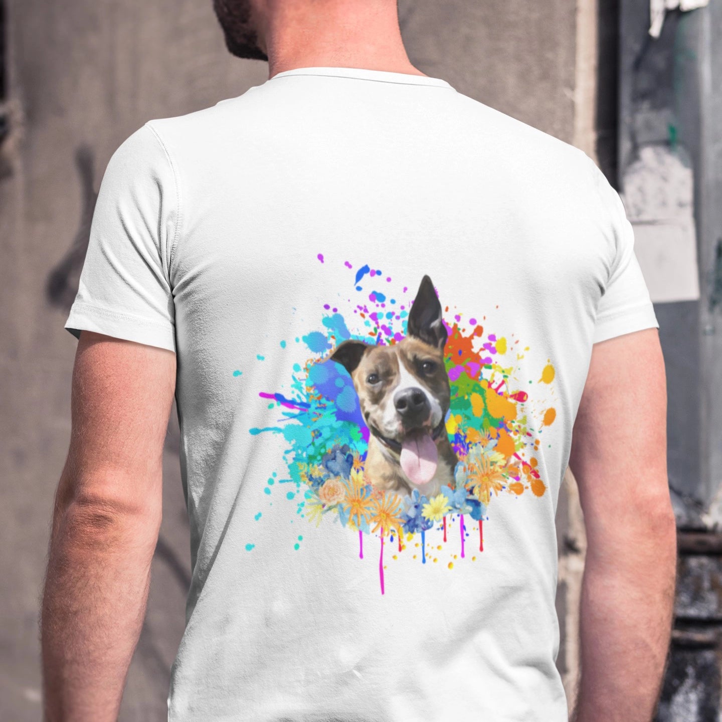 Unisex Heavy Cotton Tee Custom Hand-Drawn Pet Photo