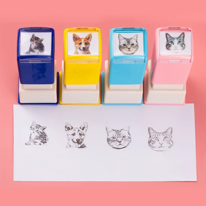 Custom Pet Head Portrait Stamp, Custom Cat & Dog Stamp From Photo