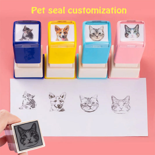 Custom Pet Head Portrait Stamp, Custom Cat & Dog Stamp From Photo